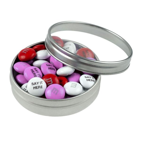 M&M's Personalized Silver Wedding Favour Tins