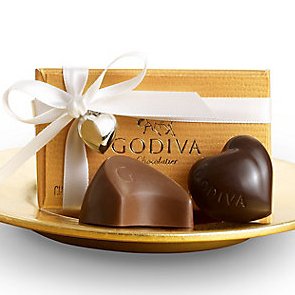 Godiva 2pces Chocolate Gold Wedding Favours