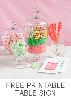 Get your free candy buffet printable table sign!