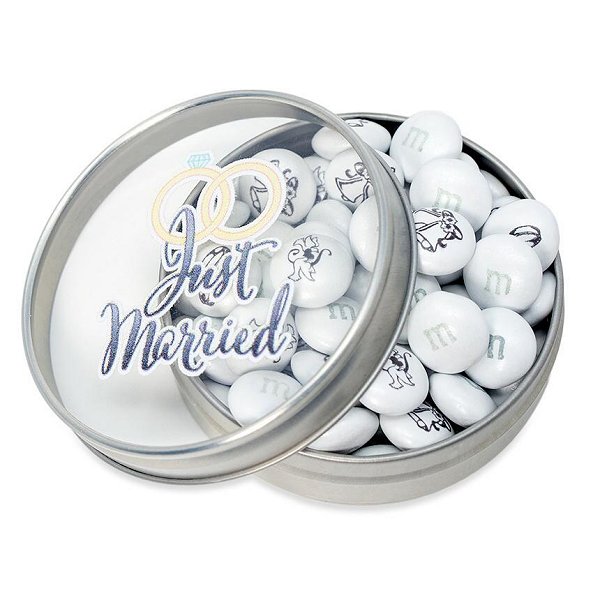 M&M's Personalized Just Married Wedding Favour Tins