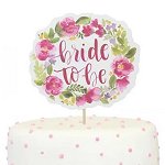 Bachelorette Party - Floral Bride to Be Cake Topper