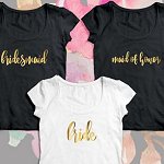 Bachelorette Party - Gold Script Bridal Party Tees