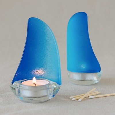 Blue Sailboat Tea Light Holder Wedding Favours