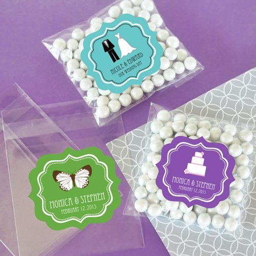 Wedding Favour Personalized Clear Bridal Candy Bags