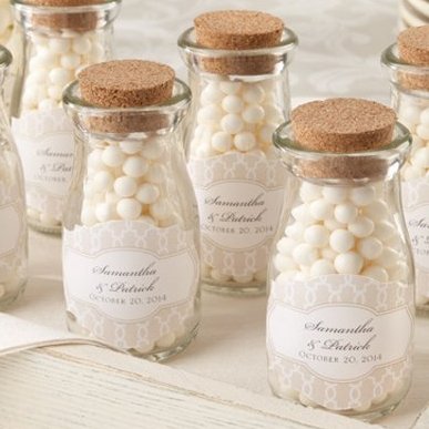 Personalized Bridal Vintage Milk Favour Jars