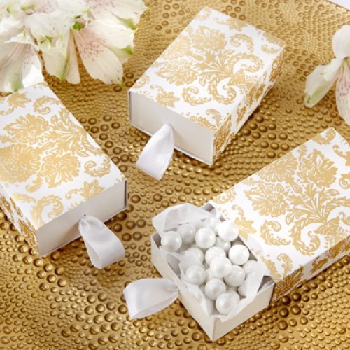 Favour Treasures Gold Damask Boxes