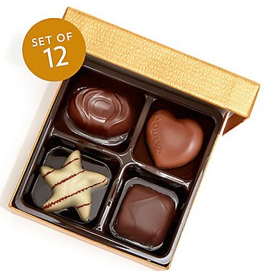 Godiva 4pces Chocolate Gold Wedding Favours