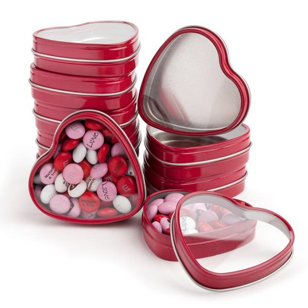 M&M's Personalized Red Heart Wedding Favour Tins