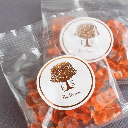Personalized Bridal Champagne Gummy Bear Packet Wedding Favours
