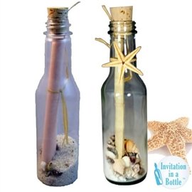 Wedding Invitation - Ocean Shore Invitation in a Bottle