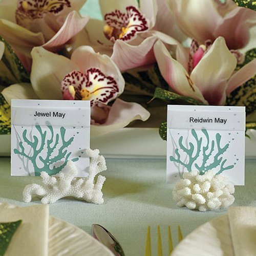 wedding Reception Coral Place Card Holders