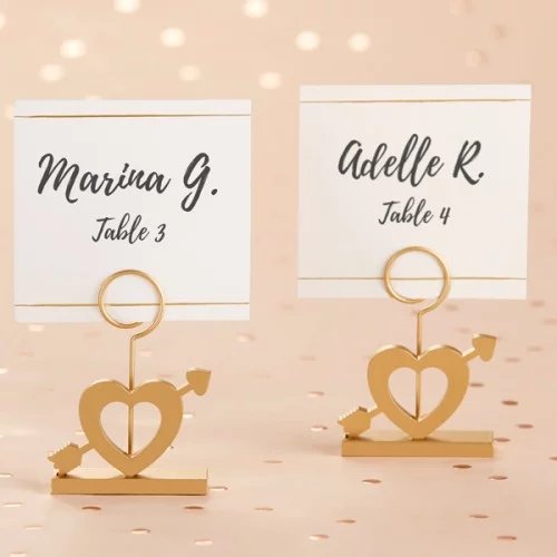 wedding Reception Gold Cupid's Arrow Place Card Holders