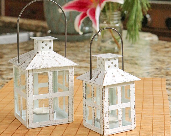 Wedding Reception Vintage White Distressed Lantern