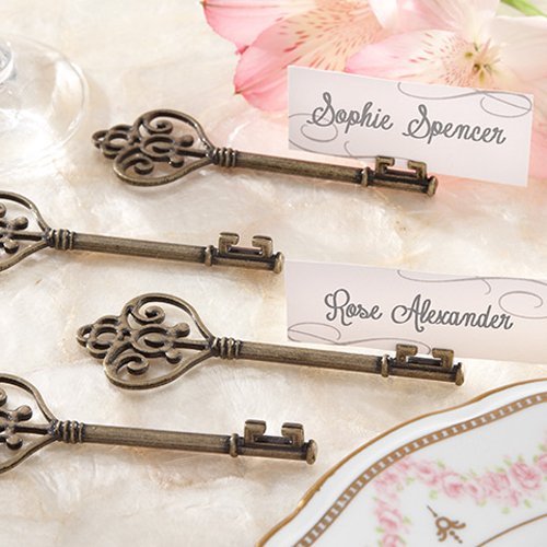 wedding Reception Vintage Heart Shaped Key Place Card Holders